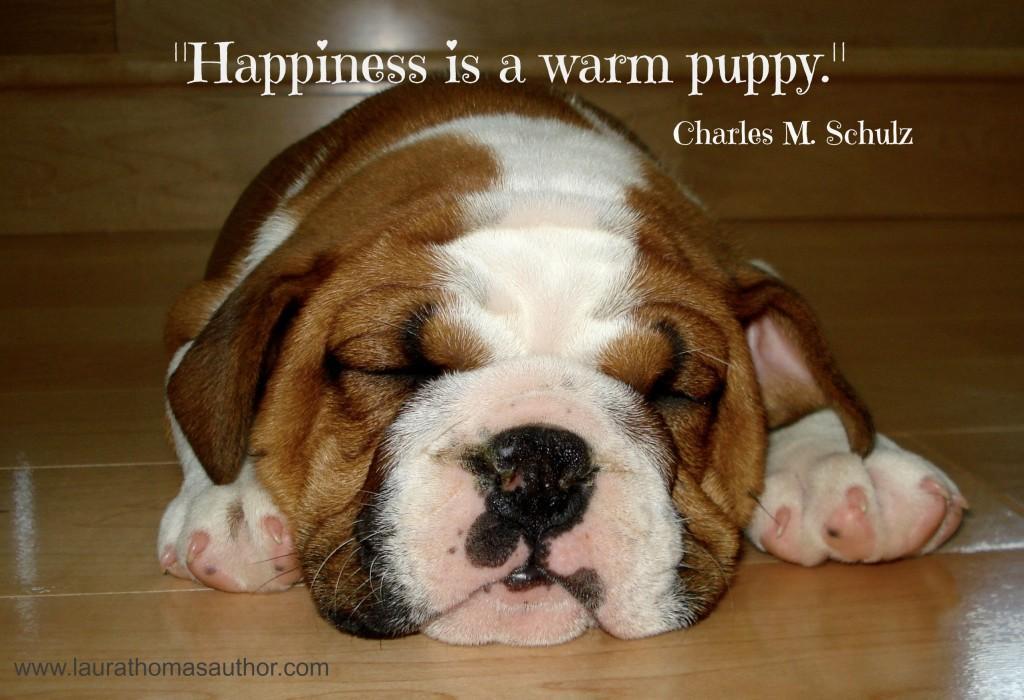 happiness is a warm puppy quote